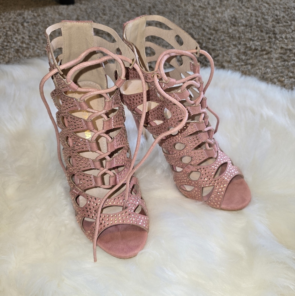 Fashion Nova Pink Strappy Heels